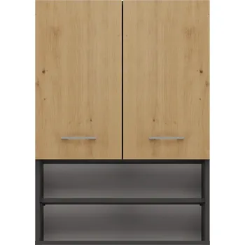 Koupelnový nábytek Závěsná koupelnová skříňka TopEshop antracit dub artisan, 2 dvířka