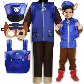 Karnevalový kostým KOSTÝM PŘEVLEK KOSTÝM Tlapková patrola CHASE BATOH MASKA KARNEVAL 122/128 7-8