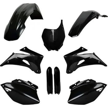 Sada plastů (FULL KIT) YAMAHA YZ 250 F '08-'09 YZ 450F '08-'09, v sadě přední tabulka a kryty tlumičů (černá), POLISPORT