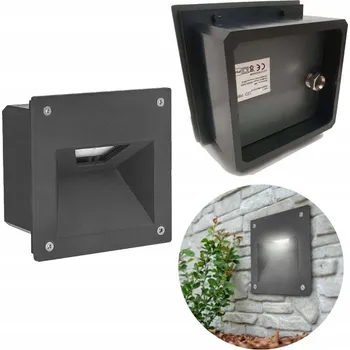 Venkovní osvětlení Venkovní nástěnné svítidlo LED-POL černé, šedé s integrovaným LED zdrojem 3 W