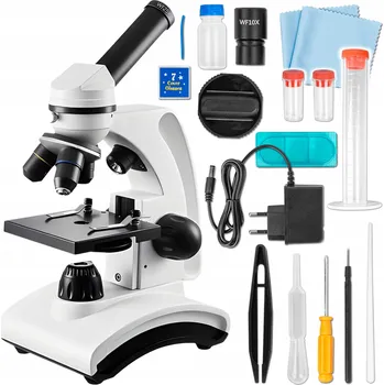 MIKROSKOP MIKRO MAKRO 40-640X LED VĚDECKÝ VZDĚLÁVACÍ ŠKOLNÍ SADA 400x