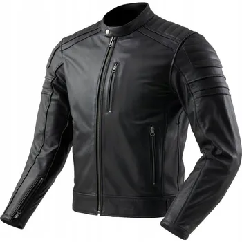 Moto bunda OZONE COLT Kožená motocyklová bunda Černá Chopper Pánská vel. 7XL