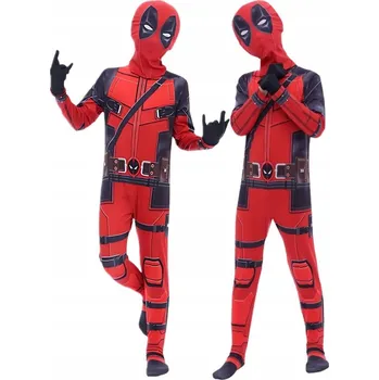 Karnevalový kostým KOSTÝM PŘEVLEK DEAD POOL ŽOLDÁK SUPERHRDINA COSPLAY HALLOWEEN 110 116