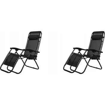 Zahradní lehátko IWHOME černé ocel Lehátko