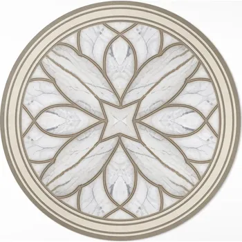 Koberec Kulatý Koberec PVC do obývacího pokoje Rozměr ⌀ 50 cm Surový kámen industriální beton