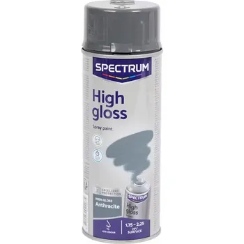 Barva ve spreji UNIVERZÁLNÍ BARVA VE VE SPREJI ANTRACIT VYSOKÝ LESK 400ML SPECTRUM