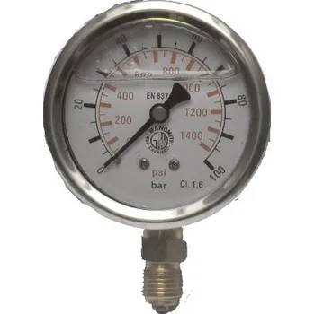 Glycerinový manometr D63 0-60 bar S G 1/4" TP 1.6 (spodní připojení)