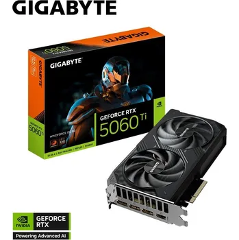 Grafická karta GIGABYTE VGA NVIDIA GeForce RTX 5060 Ti WINDFORCE OC 8G, 8G GDDR7, 3xDP, 1xHDMI GV-N506TWF2OC-8GD