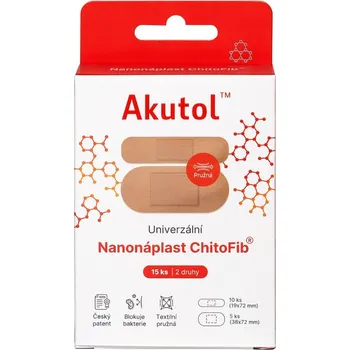 Náplast Akutol Nanonáplast ChitoFib univerzální 2 druhy 15 ks