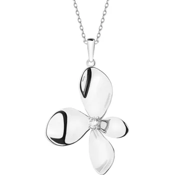 Přívěsek Stříbrný přívěsek se zirkonem - květ - AP540-5926