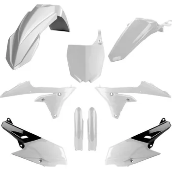 Sada plastů (FULL KIT) YAMAHA YZ 250 F '14-'18 YZ 450F '14-'17, v sadě přední tabulka a kryty tlumičů (bílá),POLISPORT