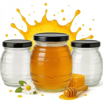 Sklenice 5x Skleněná Zavařovací Sklenice UL 250 ml na Med Džemy Zavařeniny Dárek Nádoby