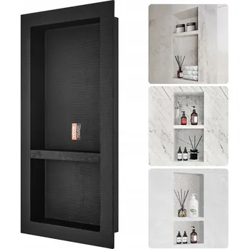 Sprchový držák Plastová police Vevor 40,64 x 10 cm černá