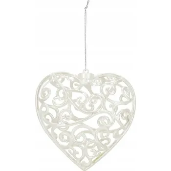 Vánoce ZÁVĚSNÁ OZDOBA NA STROMEČEK VÁNOČNÍ KOULE SRDCE OZDOBA NA VÁNOČNÍ STROMEČEK 9 Cm AŽUROVÁ DEKORACE