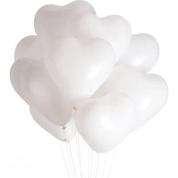 Balónek Bílý balónek srdce 10 ks