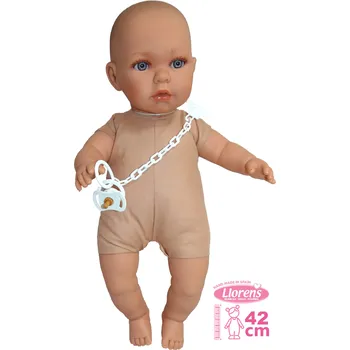 Panenka Llorens 424P BABY ENZO & JULIA - realistická panenka miminko se zvuky a měkkým látkovým tělem - 42 cm