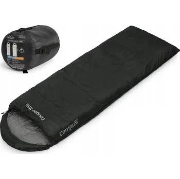 Spacák TEPLÝ TURISTICKÝ SPACÁK CAMPUS COUGAR 250 2v1 -5°C ČERNÝ | LEVÝ ZIP
