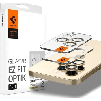 Spigen Glass EZ Fit Optik Pro 2 Pack tvrzené sklo na fotoaparát iPhone 14 Pro/iPhone 14 Pro Max zlat