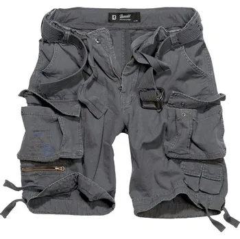 Pánské kraťasy BRANDIT Kraťasy s opaskem SAVAGE vintage ANTRACITOVÉ 4XL ČERNÁ - BLACK