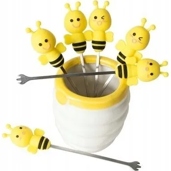Vrták Vidličky na jednohubky v designu včelky, 6 ks