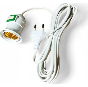 Elektrická zásuvka Objímka žárovky zásuvka E27 s kabelem a vypínačem 3 m bílá 60 W