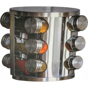 Obraz OTOČNÝ STOJAN NA KOŘENÍ OCELOVÝ 12 NÁDOB