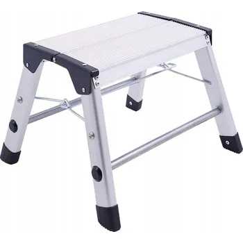 Žebřík HLINÍKOVÝ ŽEBŘÍK SCHODOVÝ PLOŠINA 2x1 OBOUSTRANNÝ DOMÁCÍ ŽEBŘÍK 30CM 150KG