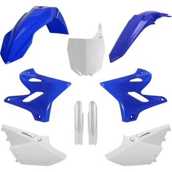 Sada plastů (FULL KIT) YAMAHA YZ 125/250 '15-'20, v sadě přední tabulka a kryty tlumičů (OEM modrá/bílá), POLISPORT