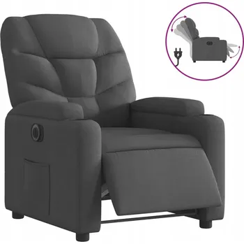 Křeslo Elektrické polohovací křeslo, černé, potažené látkou