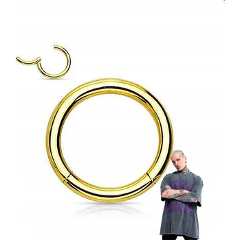 Náušnice Kroužek clicker zlatý piercing 1,0/6
