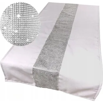 ubrus Běhoun bílý, černý, odstíny modré, odstíny růžové, odstíny šedé, odstíny zelené, stříbrný 220 x 40 cm