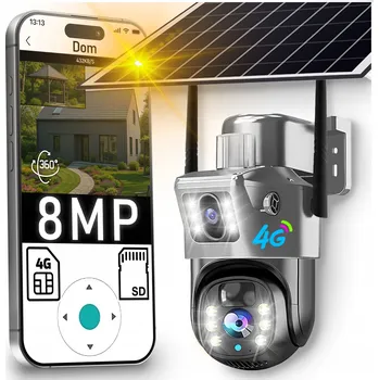IP kamera EXTERNÍ SOLÁRNÍ KAMERA SE DVĚMA OBJEKTIVY 8MPx, 4G BEZDRÁTOVÁ, NA SIM KARTU
