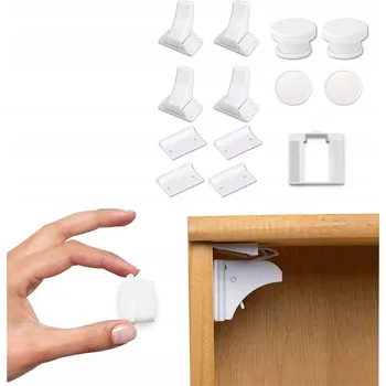 Dětská zábrana MAGNETICKÉ ZABEZPEČENÍ ZÁMEK NA NÁBYTEK SKŘÍNĚK DĚTSKÁ POJISTKA 4 ks