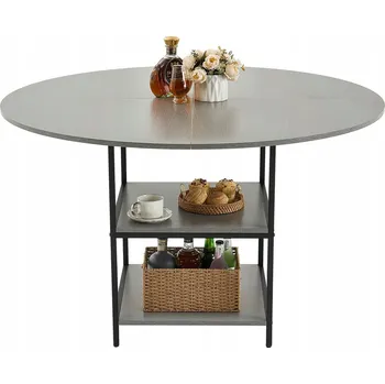 Jídelní stůl Stůl kulatý Vevor 120 x 120 x 75 cm šedý