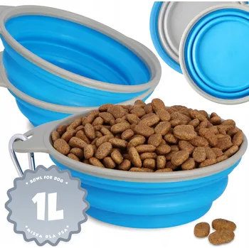 Miska pro psa MISKA pro PSA 1L CESTOVNÍ Skládací SILIKONOVÁ Miska ODOLNÁ PŘENOSNÁ