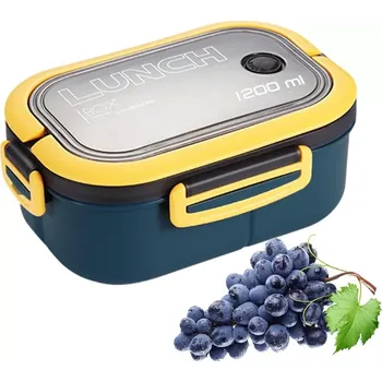 Svačinový box Obědový svačinový box plastový modrý 1200 ml