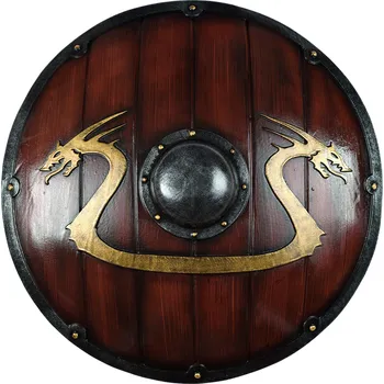 Karnevalový kostým Epic Armoury LARP Vikingský štít 80cm s dračím motivem
