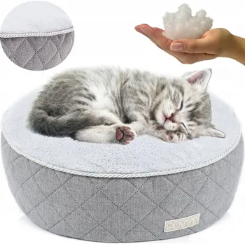 Pelíšek pro psa Kulatý psí Pelíšek DOTTY taburet pro kočky polštář manšestr plyšový minky