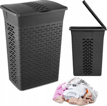 Koš na prádlo KOŠ NA PRÁDLO VOLNĚ STOJÍCÍ DO KOUPELNY 55 L ŠEDÝ