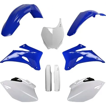 Sada plastů (FULL KIT) YAMAHA YZ 250 F '06-'07 YZ 450F '06-'07, v sadě přední tabulka a kryty tlumičů (OEM modrá/bílá), POLISPOR