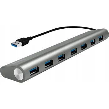 USB hub USB 3.0 Hub LogiLink UA0308, 7 portů, hliníkové pouzdro
