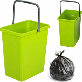 Odpadkový koš PLASTOVÝ NÁDOBA ODPADKOVÝ KOŠ NA TŘÍDĚNÝ ODPADK 10 L ZELENÉ SKLO