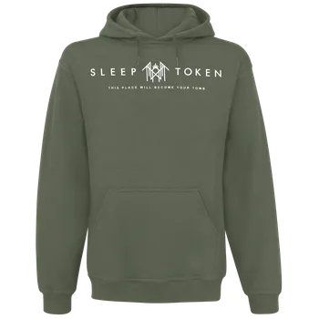 Pánská mikina Mikina s kapucí z Sleep Token - Mask Green - Muži - zelená