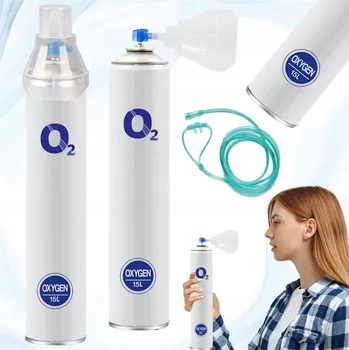 Inhalátor Inhalační kyslík 99% 15 l plechovka 2 ks + nosní kanyly lékařské Oxymed 24