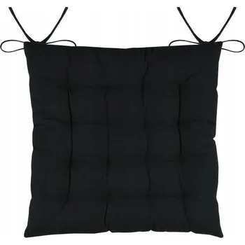Polštář Polštář na židli DUO 38x38 černá bavlna s prošívaným sedákem