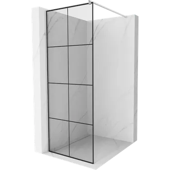 Mexen Kioto sprchová stěna Walk-in 70 x 200 cm, černá mřížka 8 mm, chrom - 800-070-101-01-77 Sprchové stěny