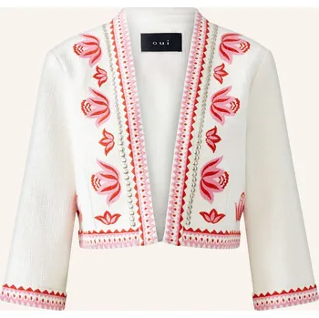 Dámský blejzr Oui Dámské Bolerko S Nýty, bílá / červená, 38