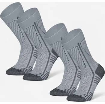 Pánské ponožky QUECHUA Turistické polovysoké hřejivé ponožky SH 500 43/46 MODRÁ|ŠEDÁ