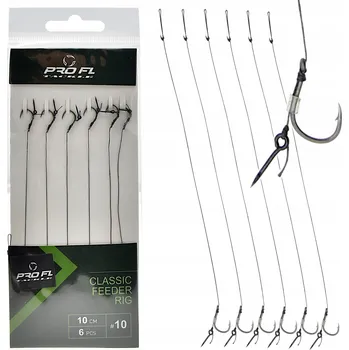 Rybářský háček Háčky s návazcem, protihrotem FL s jehlou Classic Feeder Rig 6 ks
