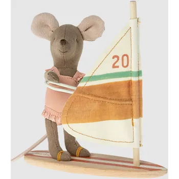 plyšák Myška na surfu velká sestra hnědá Maileg